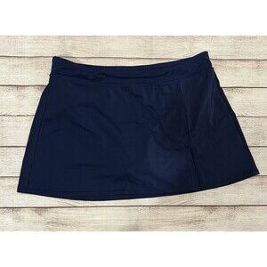 Lands End Deep Sea Built-in Brief SWIM SKIRT Navy Blue XL/18